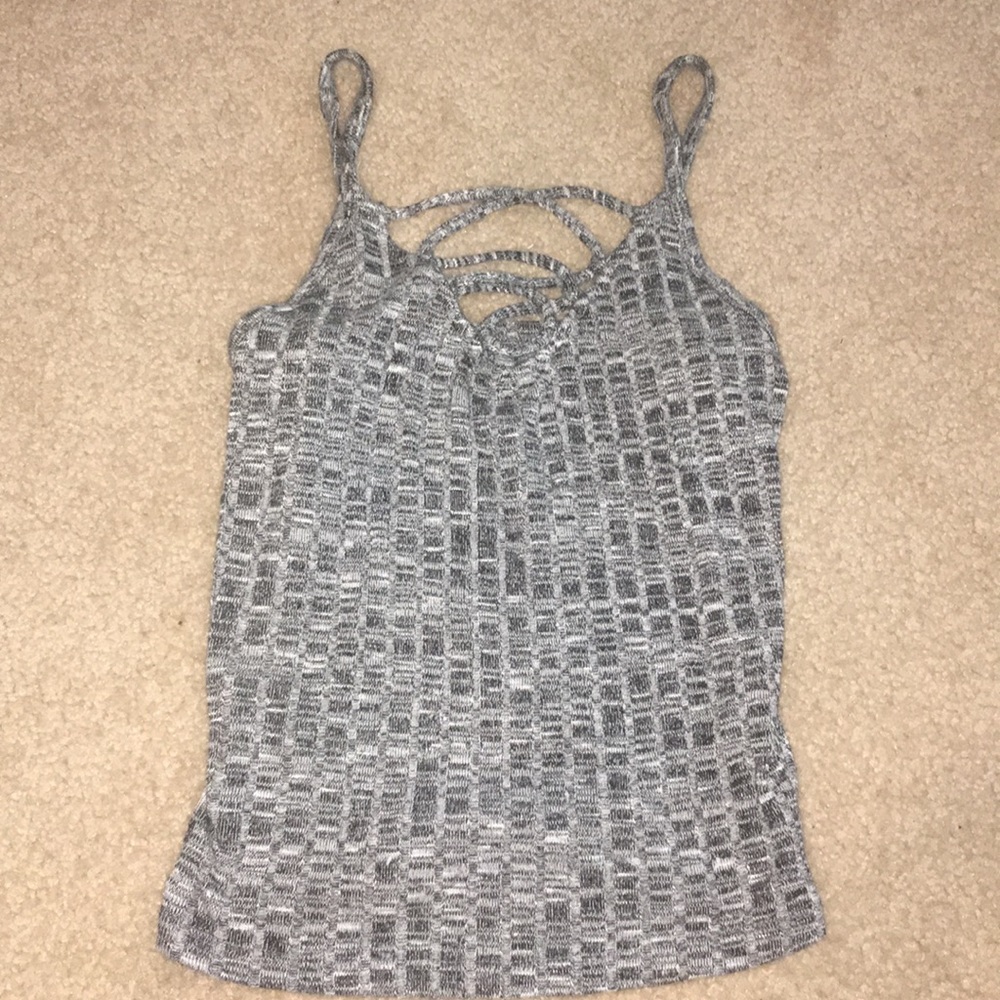 American Eagle Gray Tie in the front Tank
